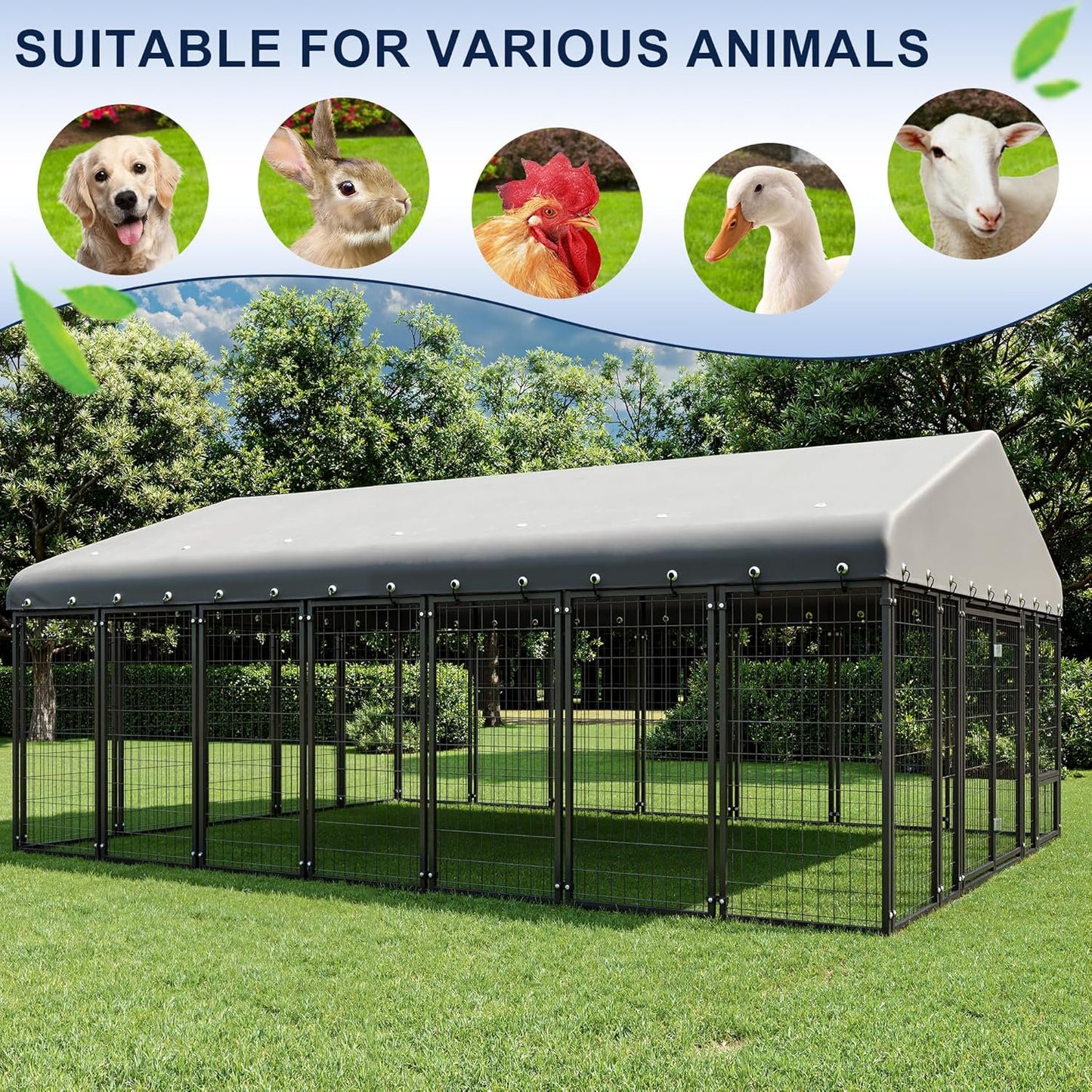 Muphyers 10X14FT Dog Kennel Double Door