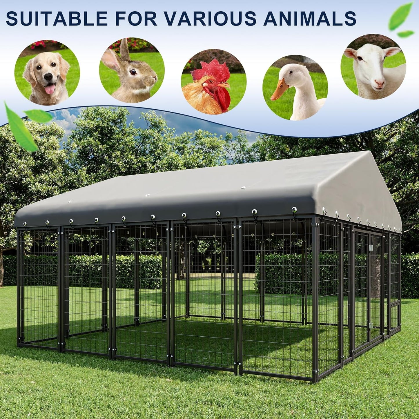 Muphyers 10X10FT Dog Kennel Double Door
