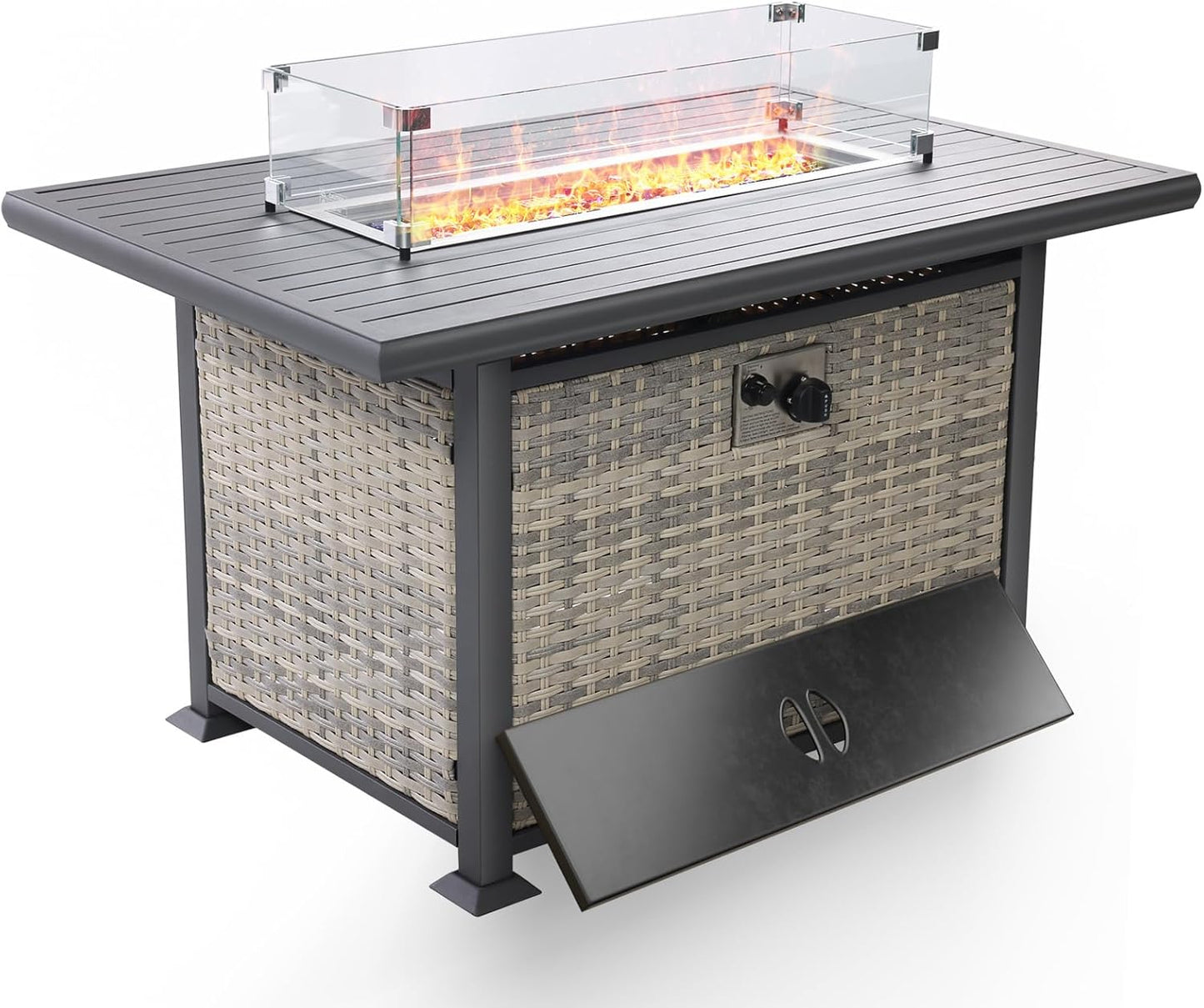 FURNILITH 43" Propane Gas Fire Pit Table 55,000 BTU