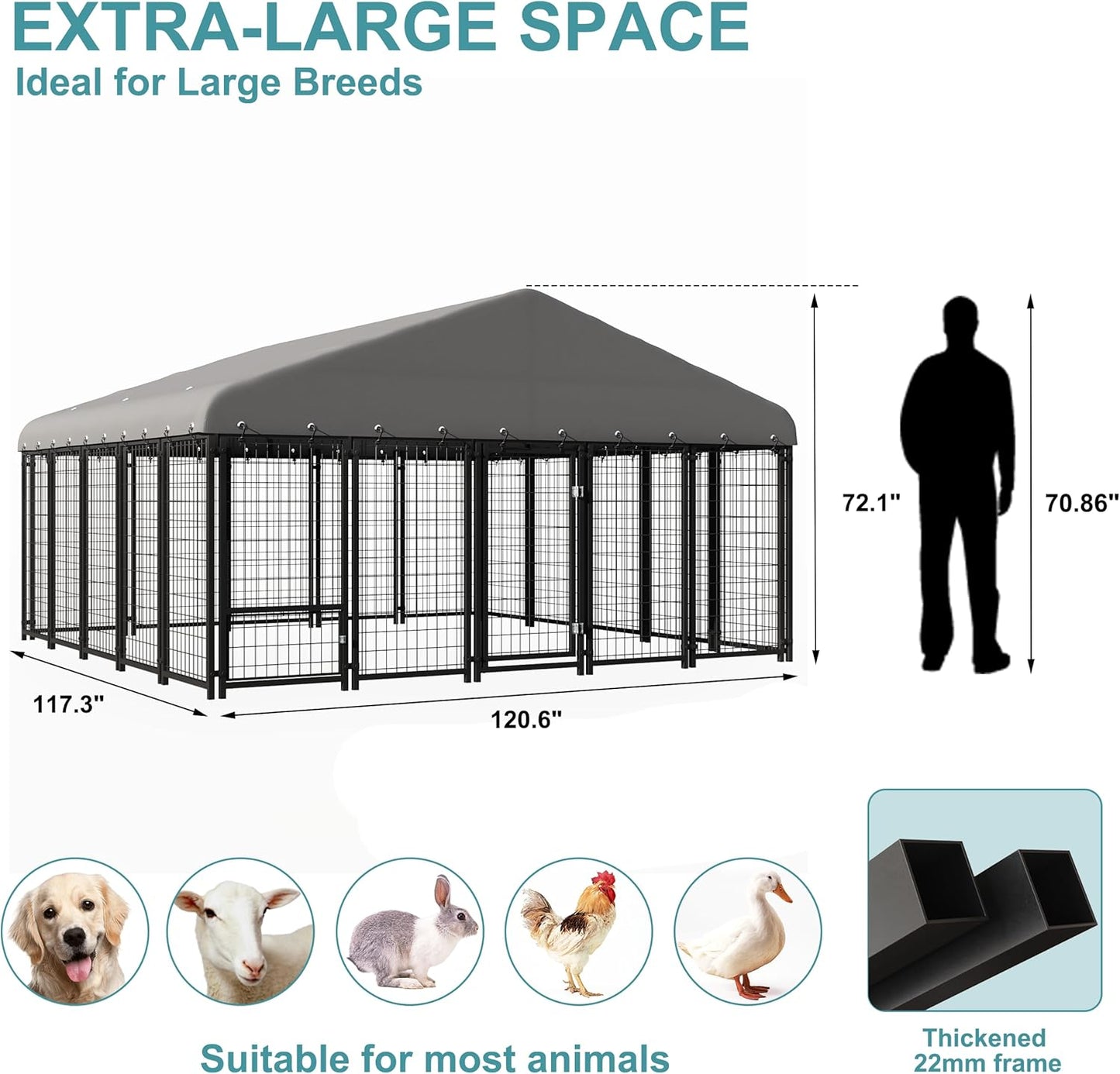 Sweecci 120"x118"x71" Dog House Outside