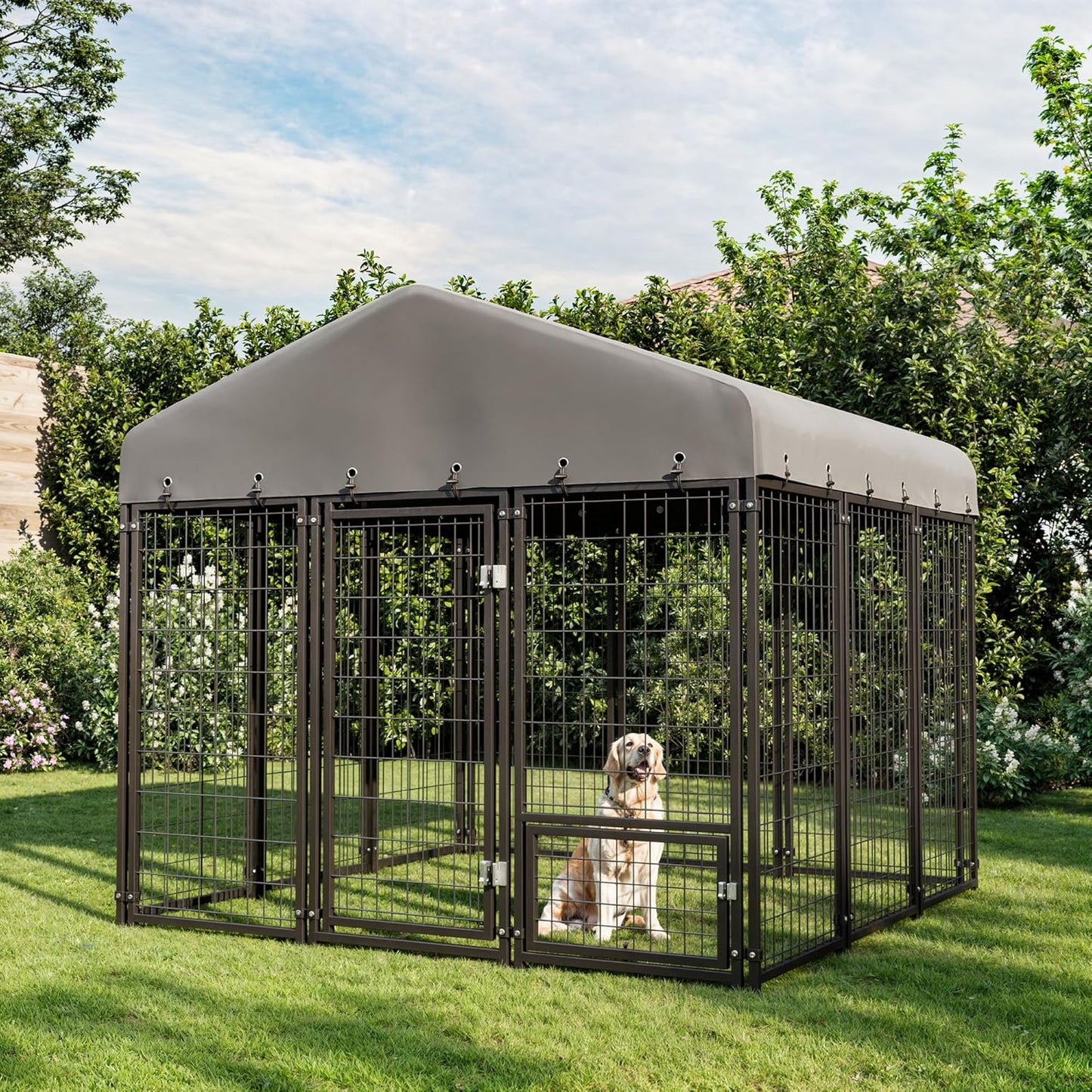 Sweecci 73"x70"x65" Dog Kennel Outside