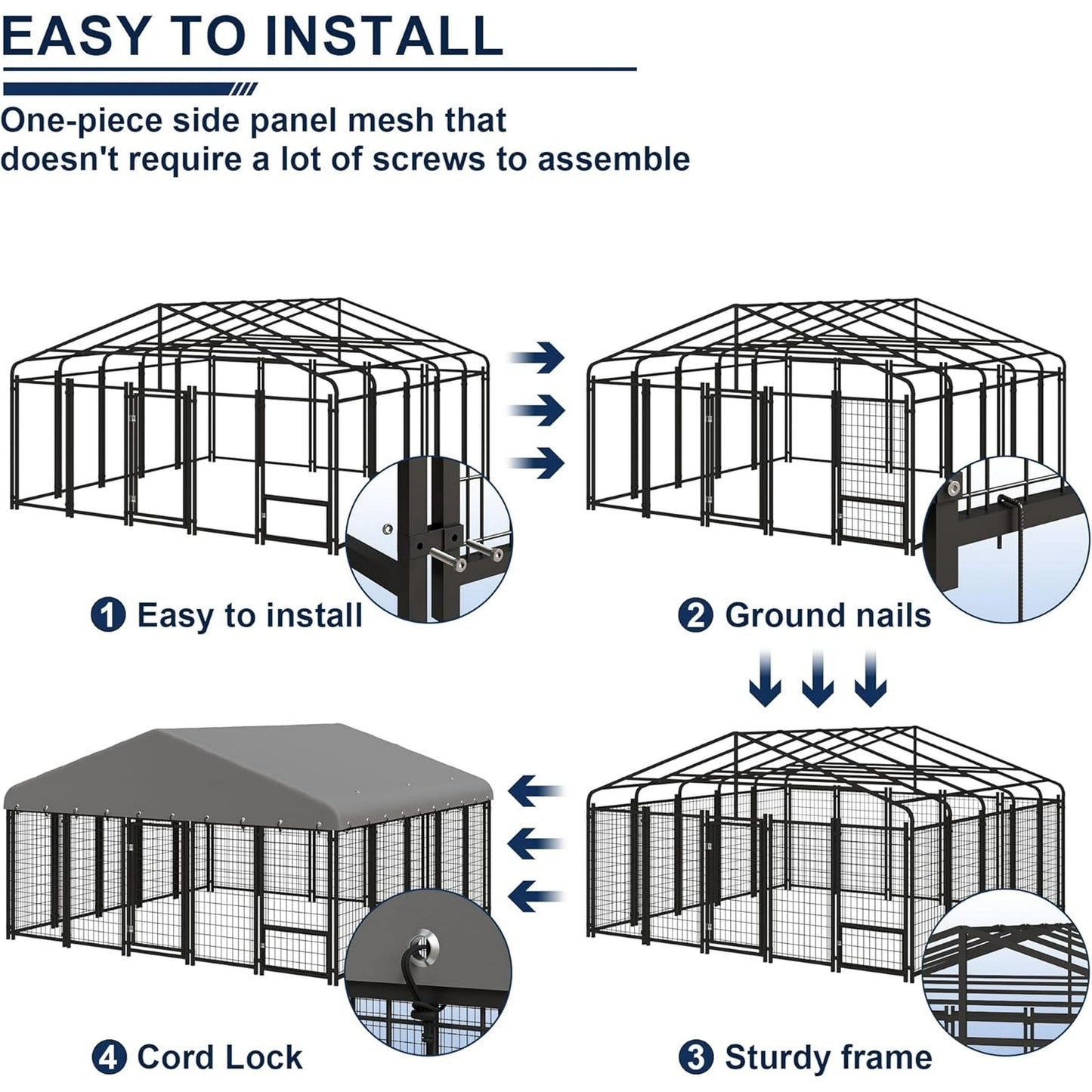 Muphyers 10x10 Ft Large Dog Kennel Outside