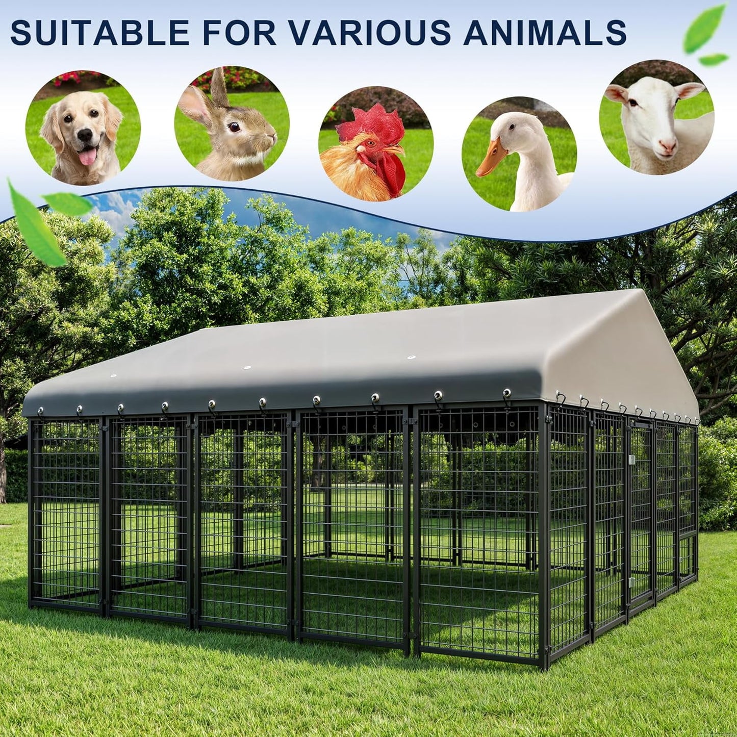 Muphyers 10x10 Ft Large Dog Kennel Outside