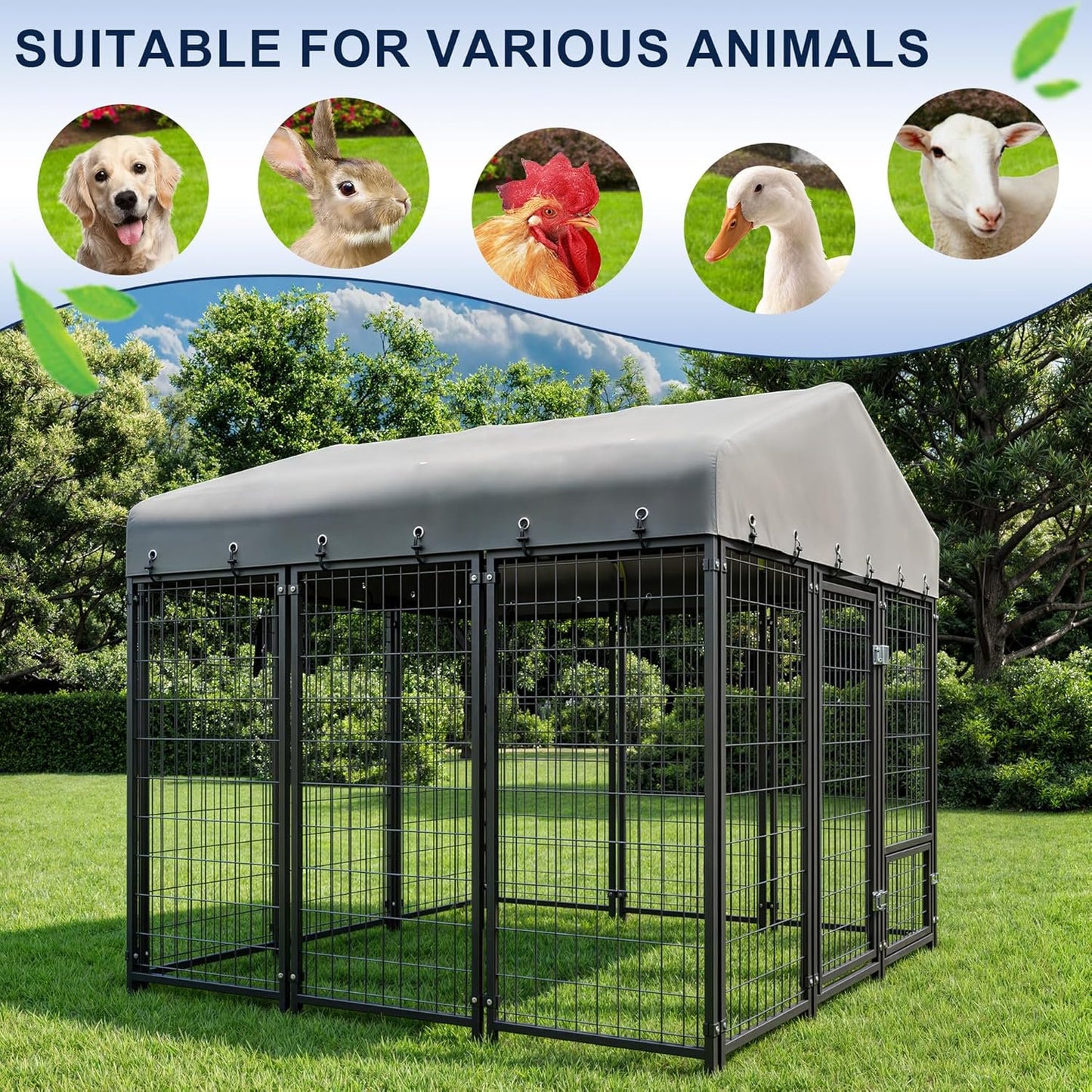 Muphyers 6X6FT Dog Kennel Outside Dog Kennel